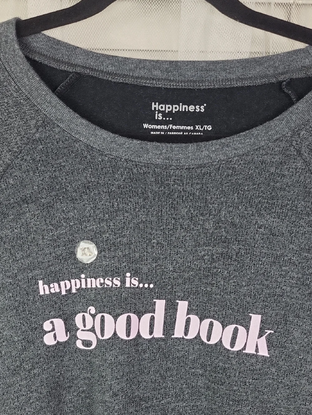 Women's Good Book Crew‎ Sweatshirt, Charcoal. Size XL